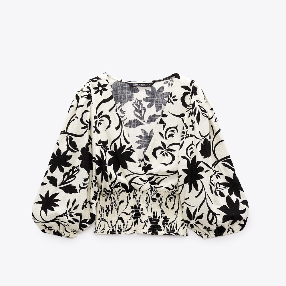 NWT Zara Floral Print Top - Picture 1 of 9